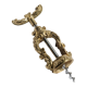 French ornate brass corkscrew wine opener