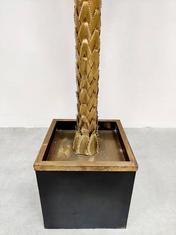 Lampadaire palmier vintage en laiton Maison Jansen