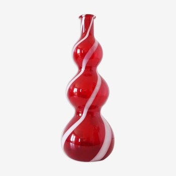 Carafe italienne verre soufflé rouge empoli