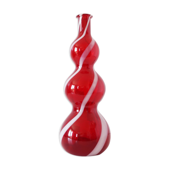 Carafe italienne verre soufflé rouge empoli
