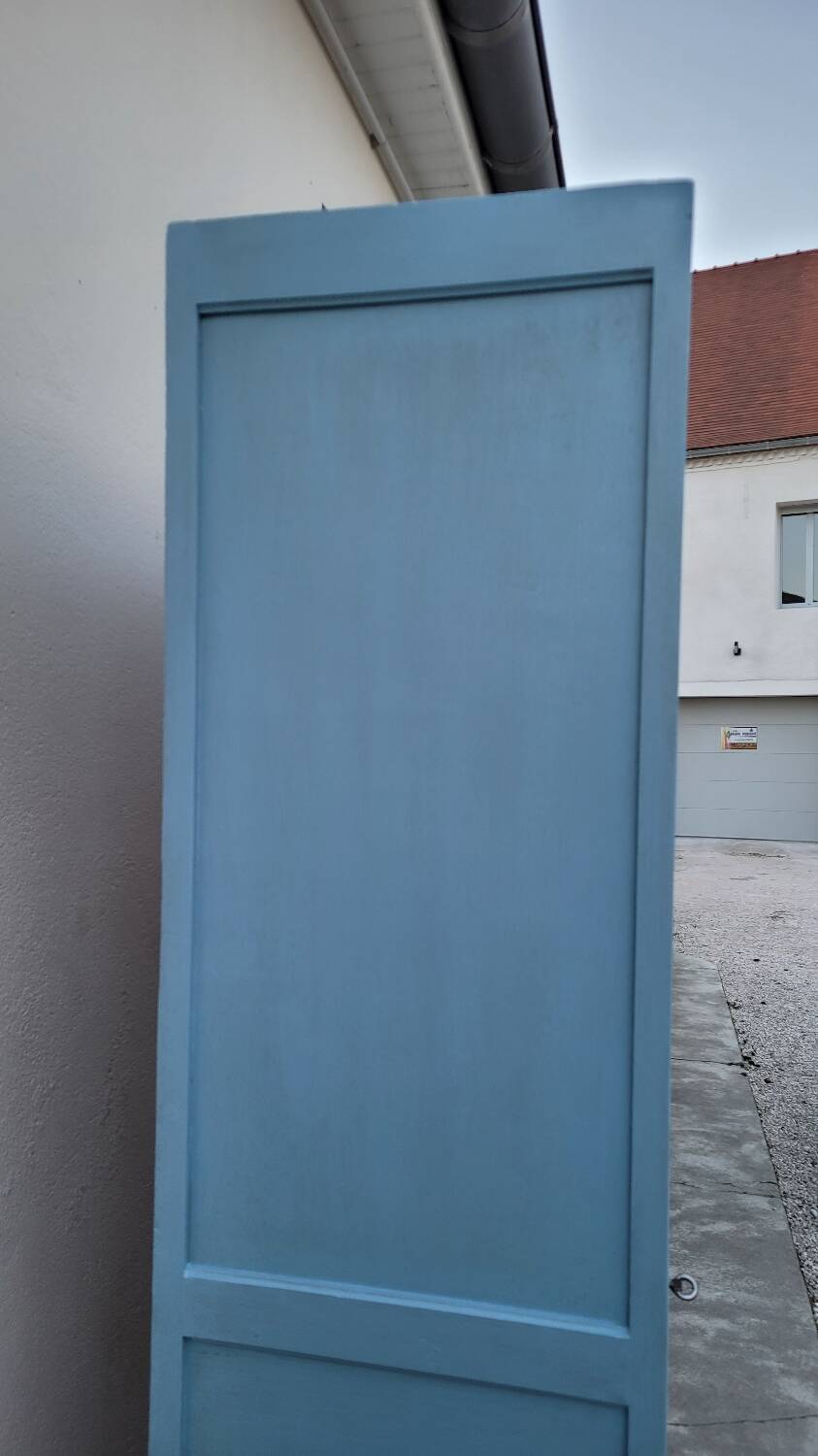 Parisian Art Deco armoire with beveled mirror and painted decoration