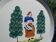 Plat dessert faience St Clément décor personnage