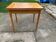 Vintage brown wooden square folding dining table — mid-century design from the 1960s.