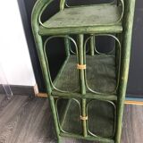 Small shelf console in green rattan