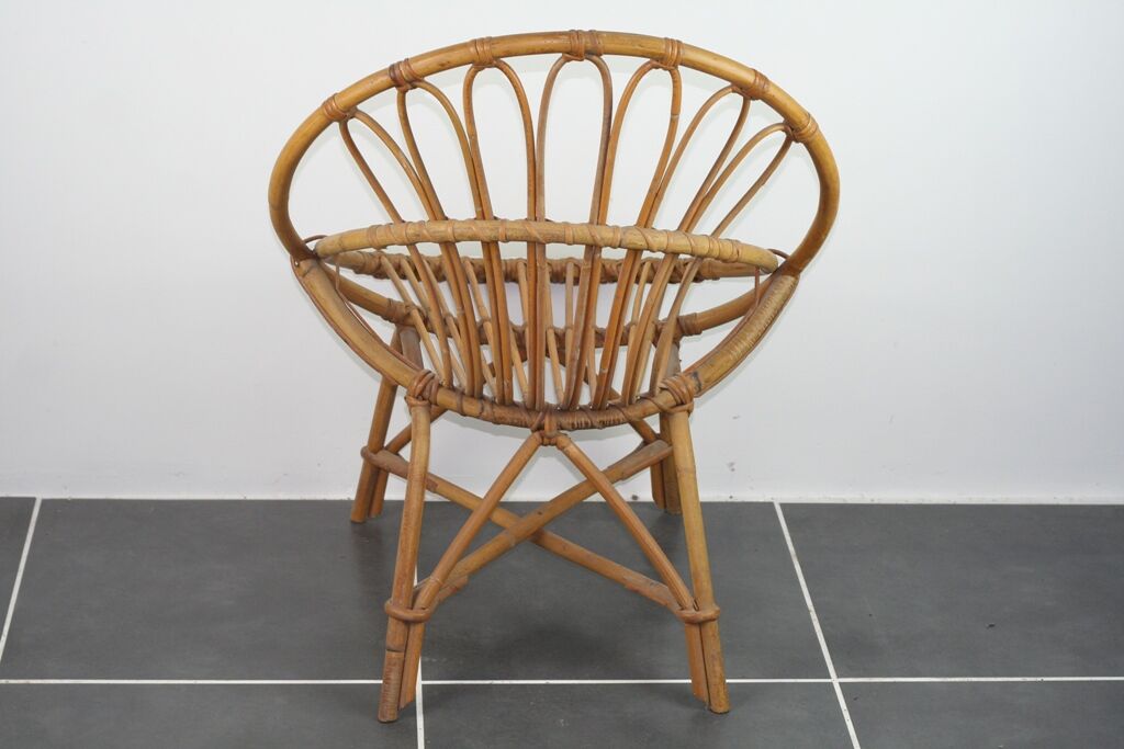 Vintage rattan basket chair