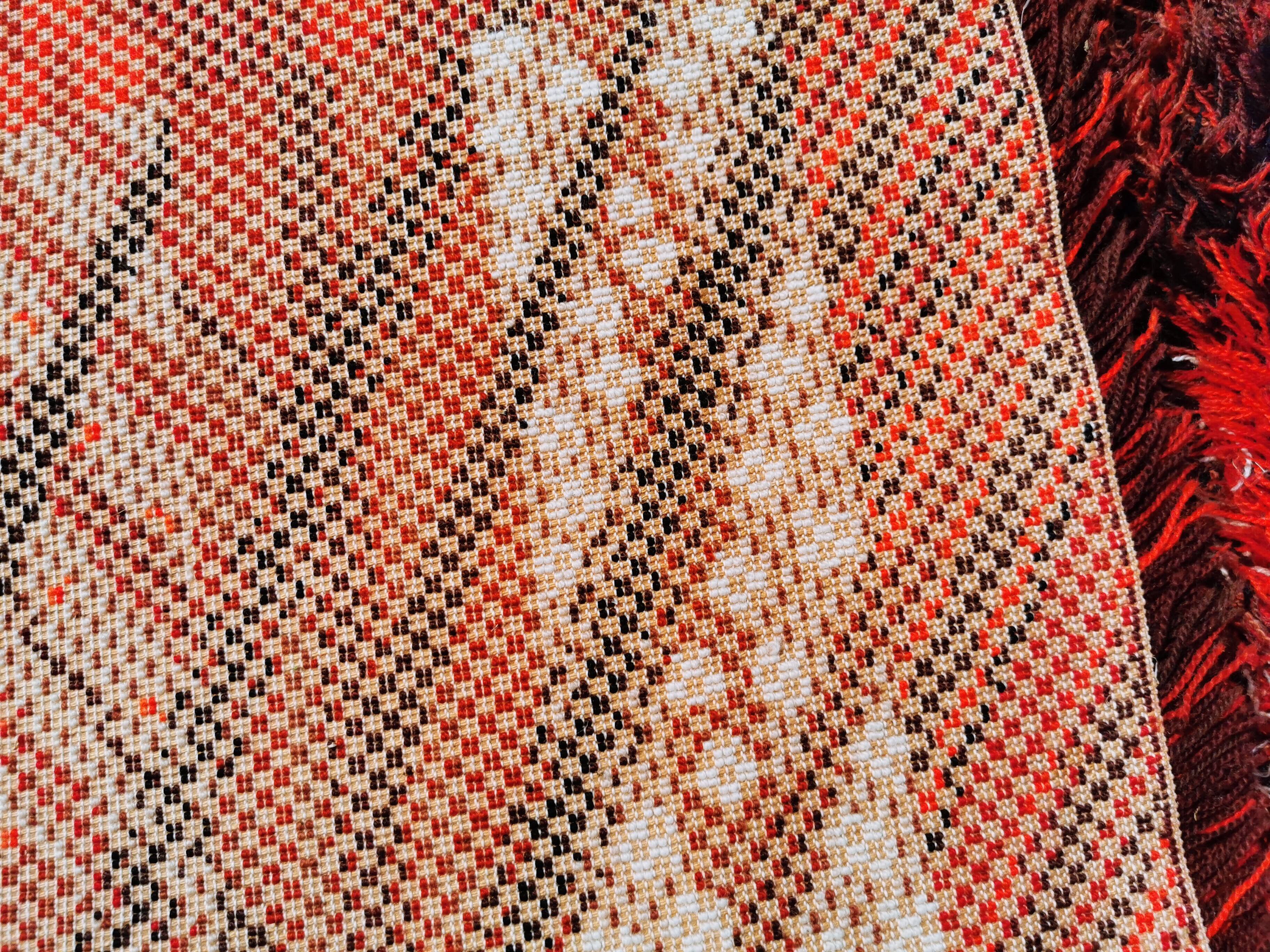 Swedish handmade wool - rya rug. estimated 1960s.