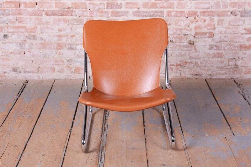 German Bauhaus Armchair in Leather by Lusch and Co West, 1970s