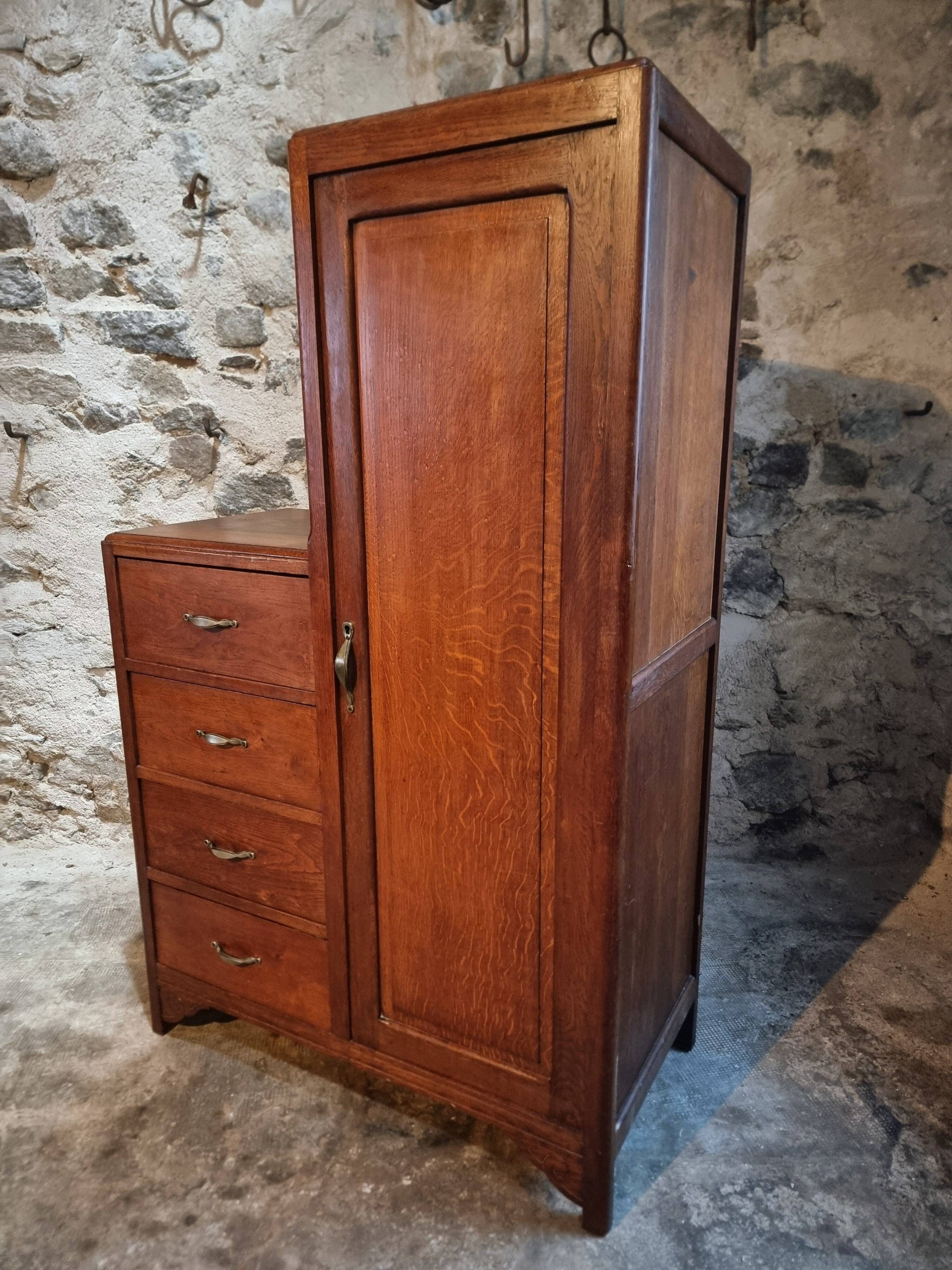 French storage cupboard from the 1920s–1930s – Cupboard with drawers and wardrobe.