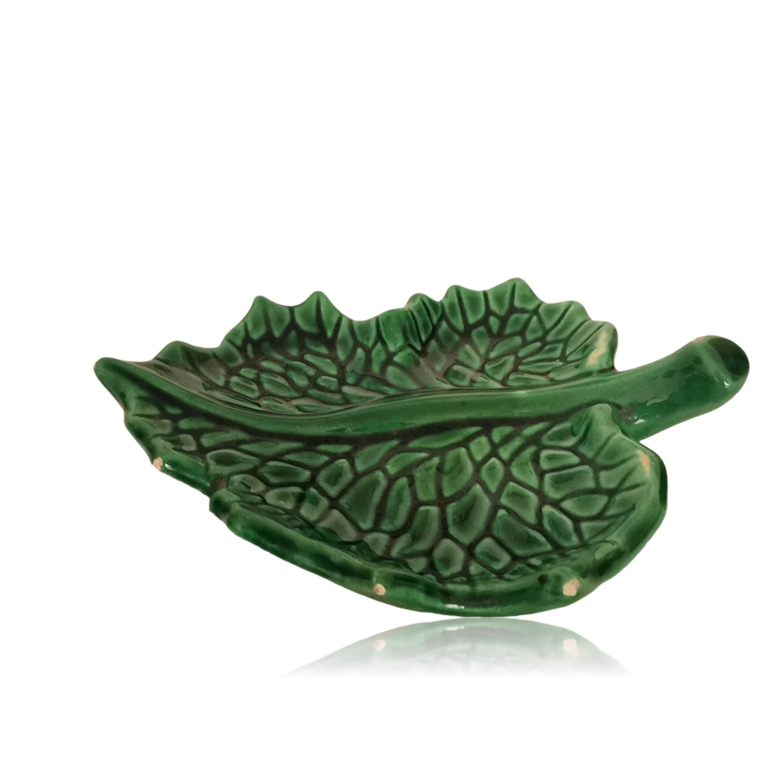 Green leaf trinket bowl by Vallauris