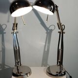 Pair of articulated lamps vintage 1980s industrial design