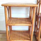 Rattan bedside table bookcase