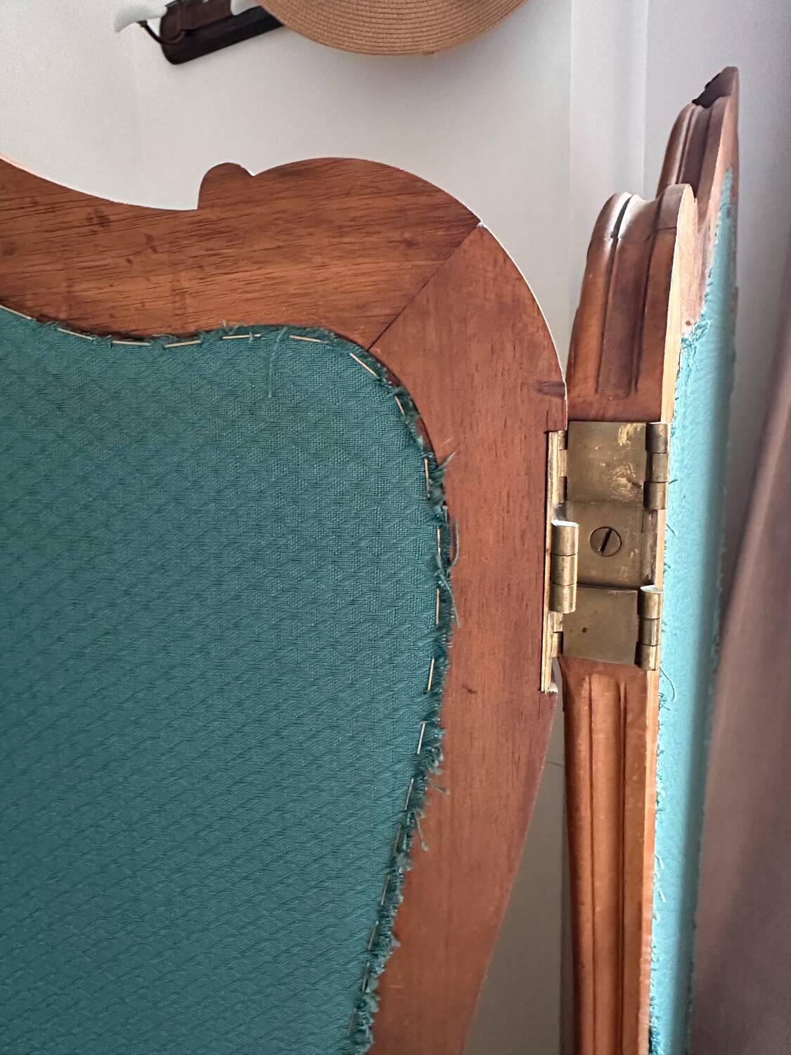 Old wooden and fabric screen