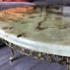 Accent coffee table in marble and brass