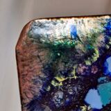 Empty blue enamel pocket