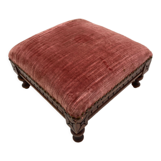 Studded tapestry footrest stool