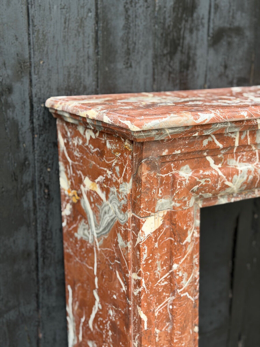 Louis XIV style fireplace in Rance marble, circa 1880.