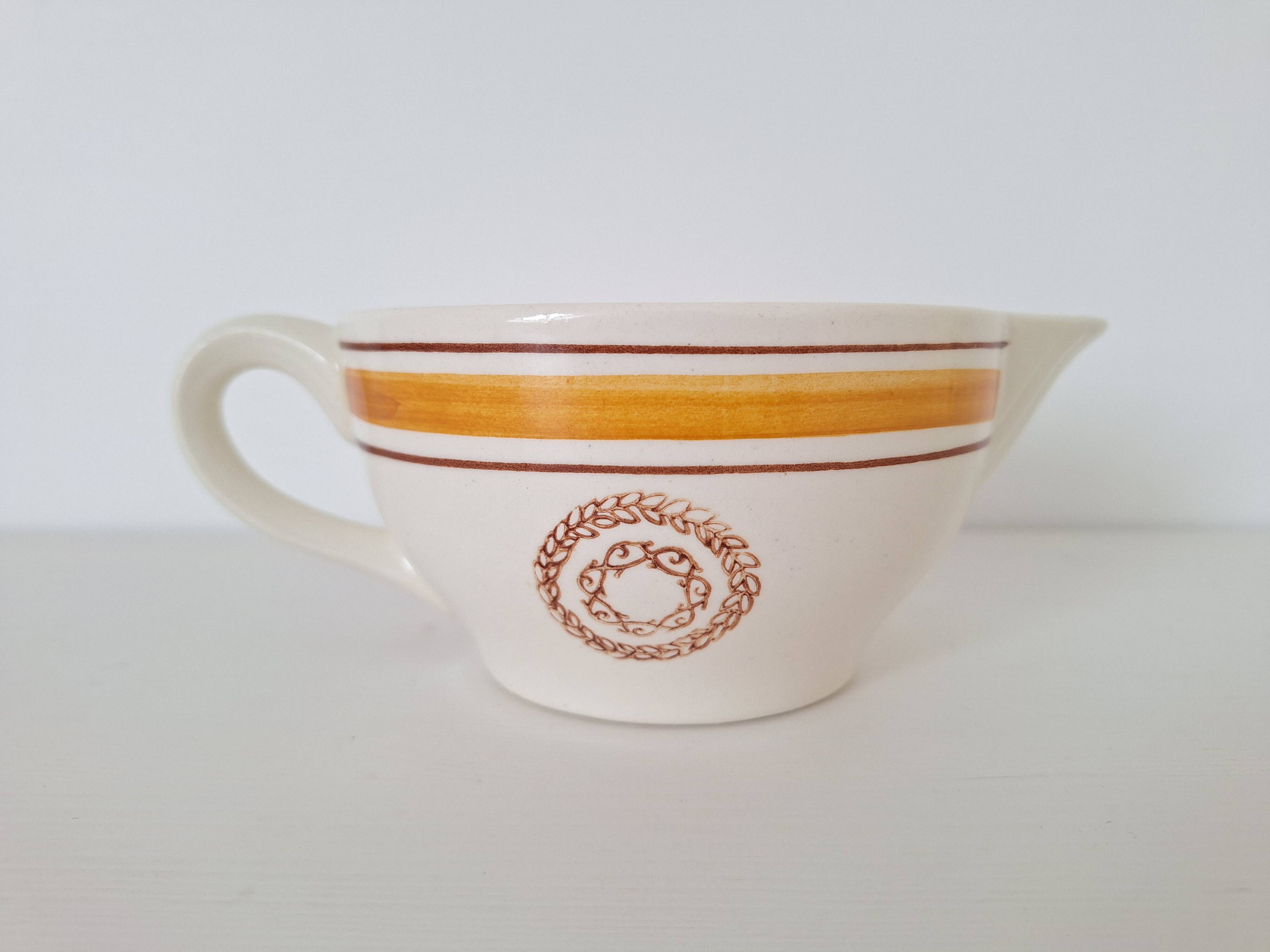 Saucière Gien marron et orange modèle Ladon
