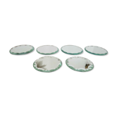 Set of 6 small antique mirrors beveled art Deco to pose