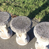 Garden set table and 6 stools, Italy early 20th century
