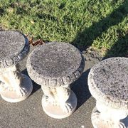 Garden set table and 6 stools, Italy early 20th century