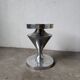 Brushed stainless steel console pedestal 1970
