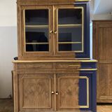 Buffet two body renovated, veneer in olive wood