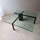 Metaform KW1 coffee table Hank Kwint 1980s glass black metal
