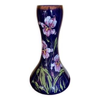 Ceramic vase with iris decorations