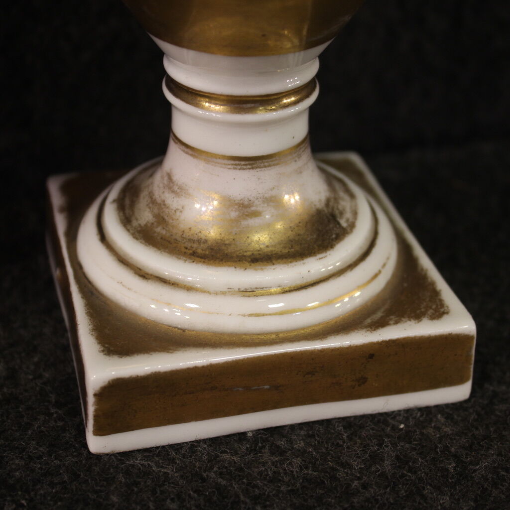 Pair of French XIXth century hand painted ceramic vases