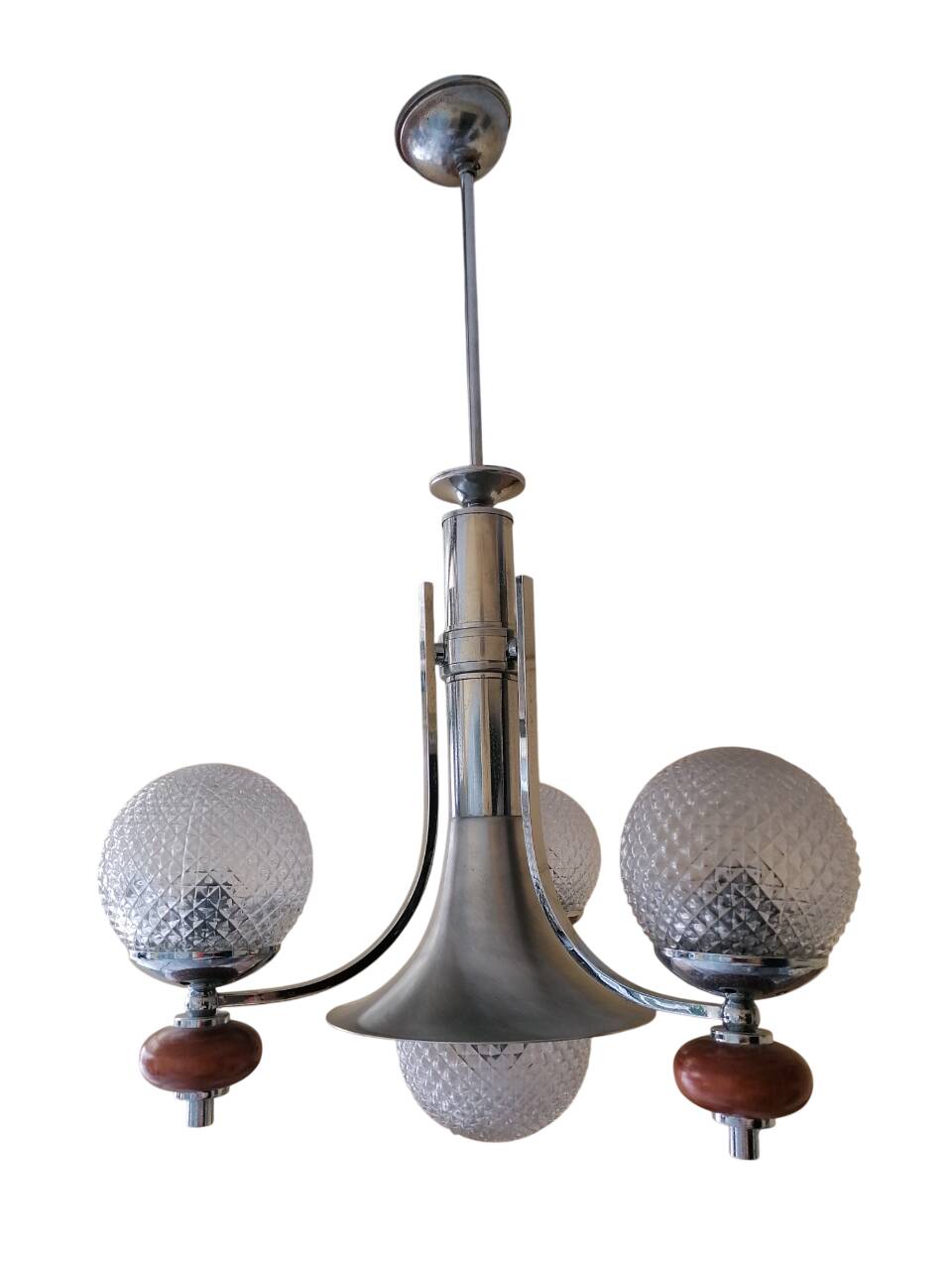 Lampadario a tre luci Space Age, anni '70