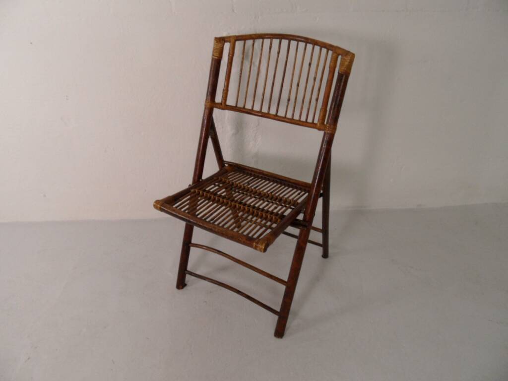 Vintage bamboo folding chair