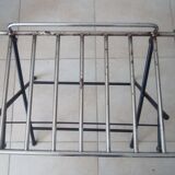 Side table, vintage suitcase carrier
