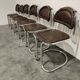 Vintage chrome and leather cantilever dining chairs, 1970s