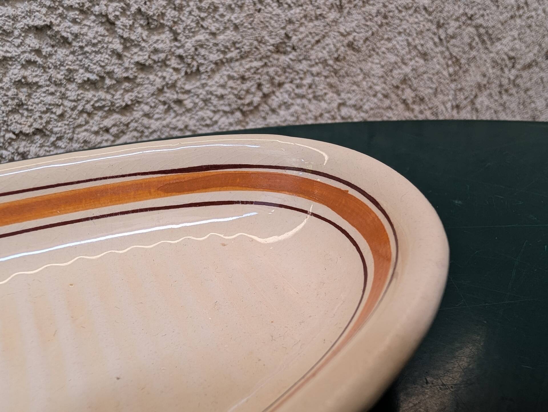 Ravier, oval Saint-Amand bowl from the 1950s in earthenware.