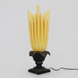 Georgia Jacob gold leaf Flaming Torch table lamp. France 70s