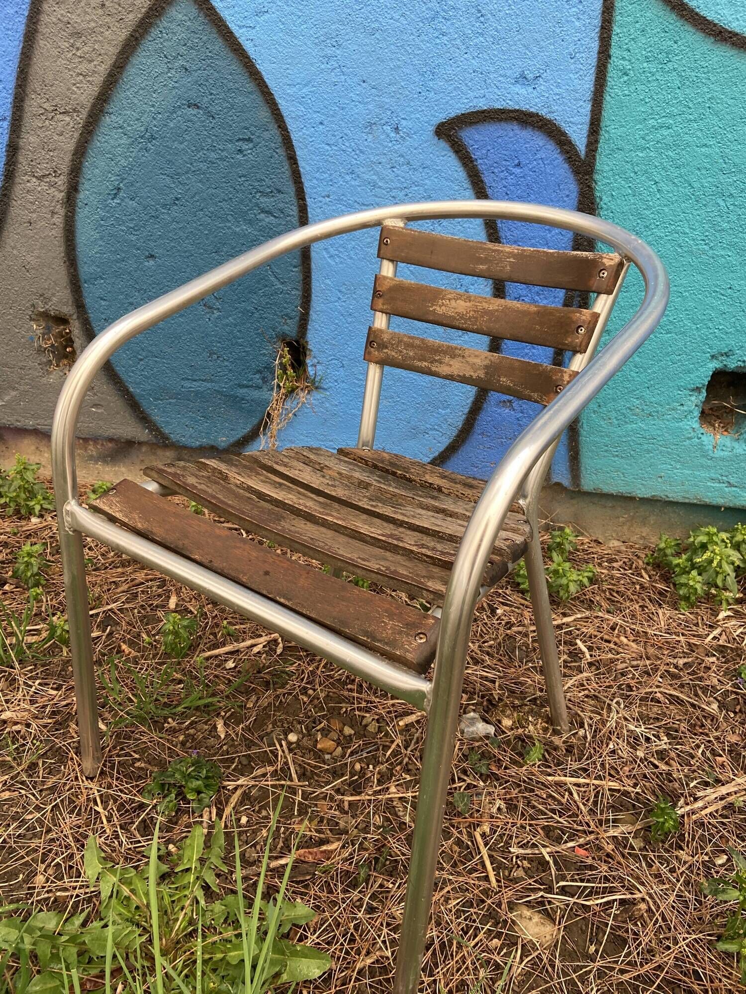 4 armchairs gondola café parisien bistrot vintage terrace 1980s