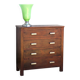 Commode Art Deco 4 Tiroirs Bois massif Rouge
