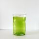 Large vintage green lemon bubble blown glass vase