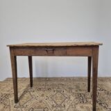 Table de ferme, bureau rustique en chêne massif et sapin, 1950