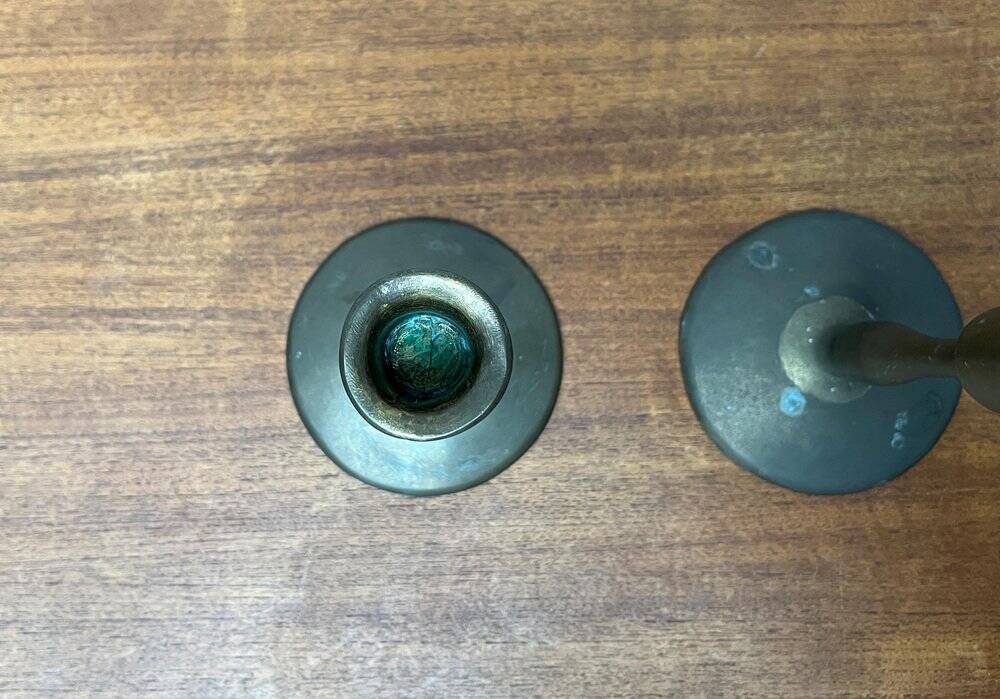 Porte-bougies en métal du milieu du siècle, années 1960, lot de 2