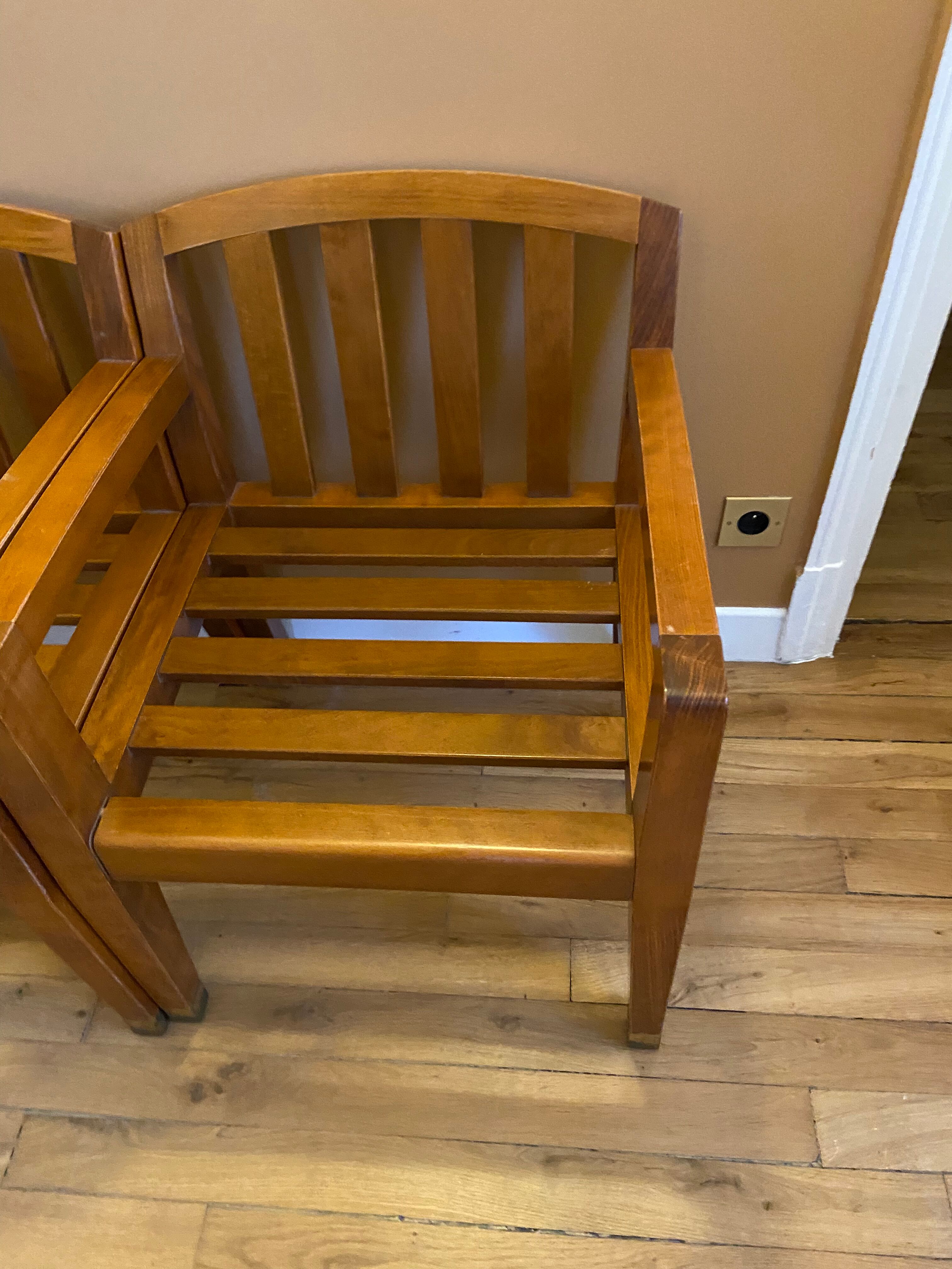 Pair of low armchairs