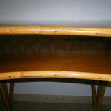 Rattan and wood desk