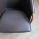 Pair of vintage Scandinavian armchairs brown leather opus 1982 suede