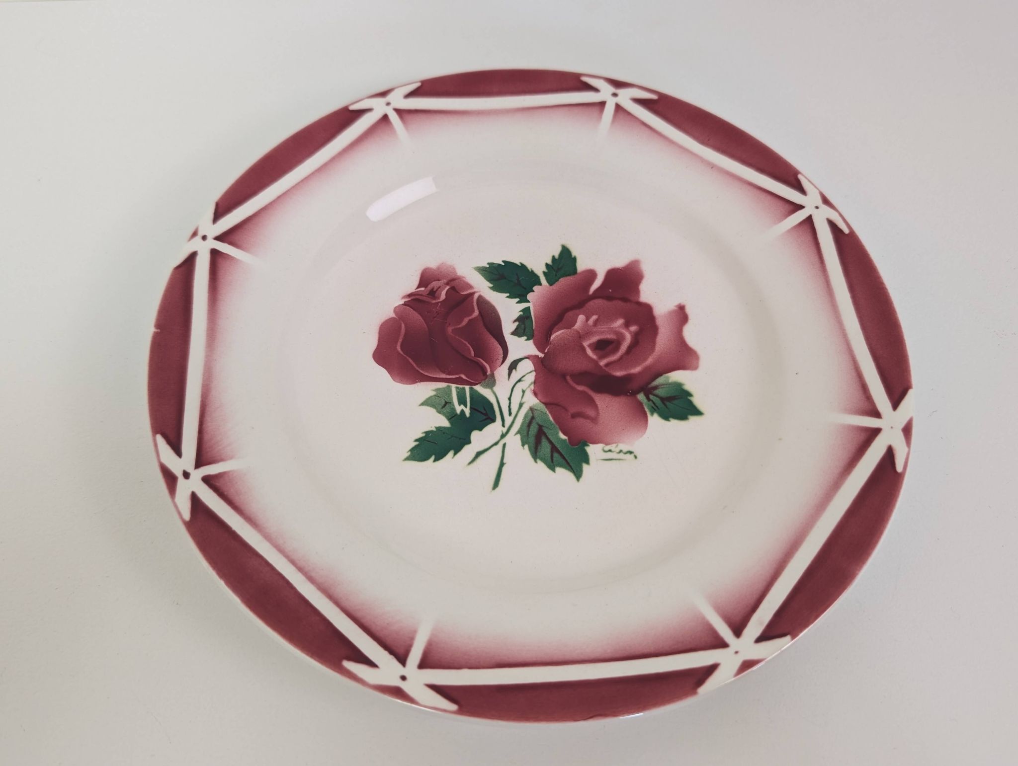 5 assiettes plates Digoin Sarreguemines