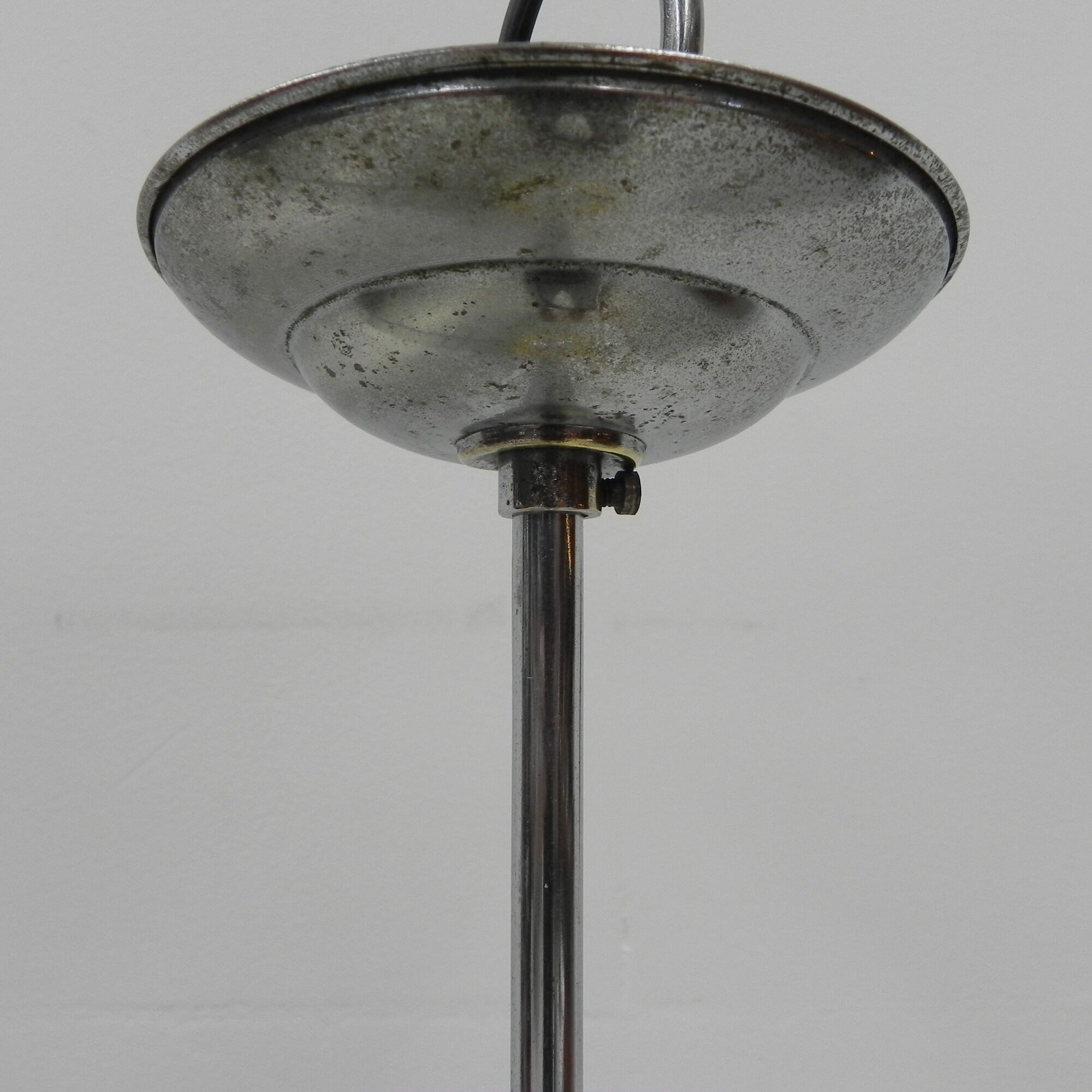 Art Deco hanging lamp with square glass shade