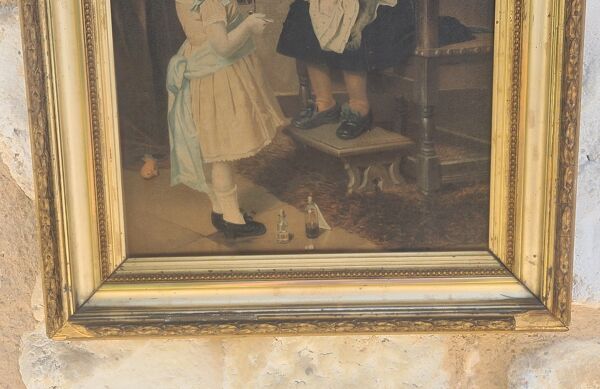 Tableau ''les petites filles au chat