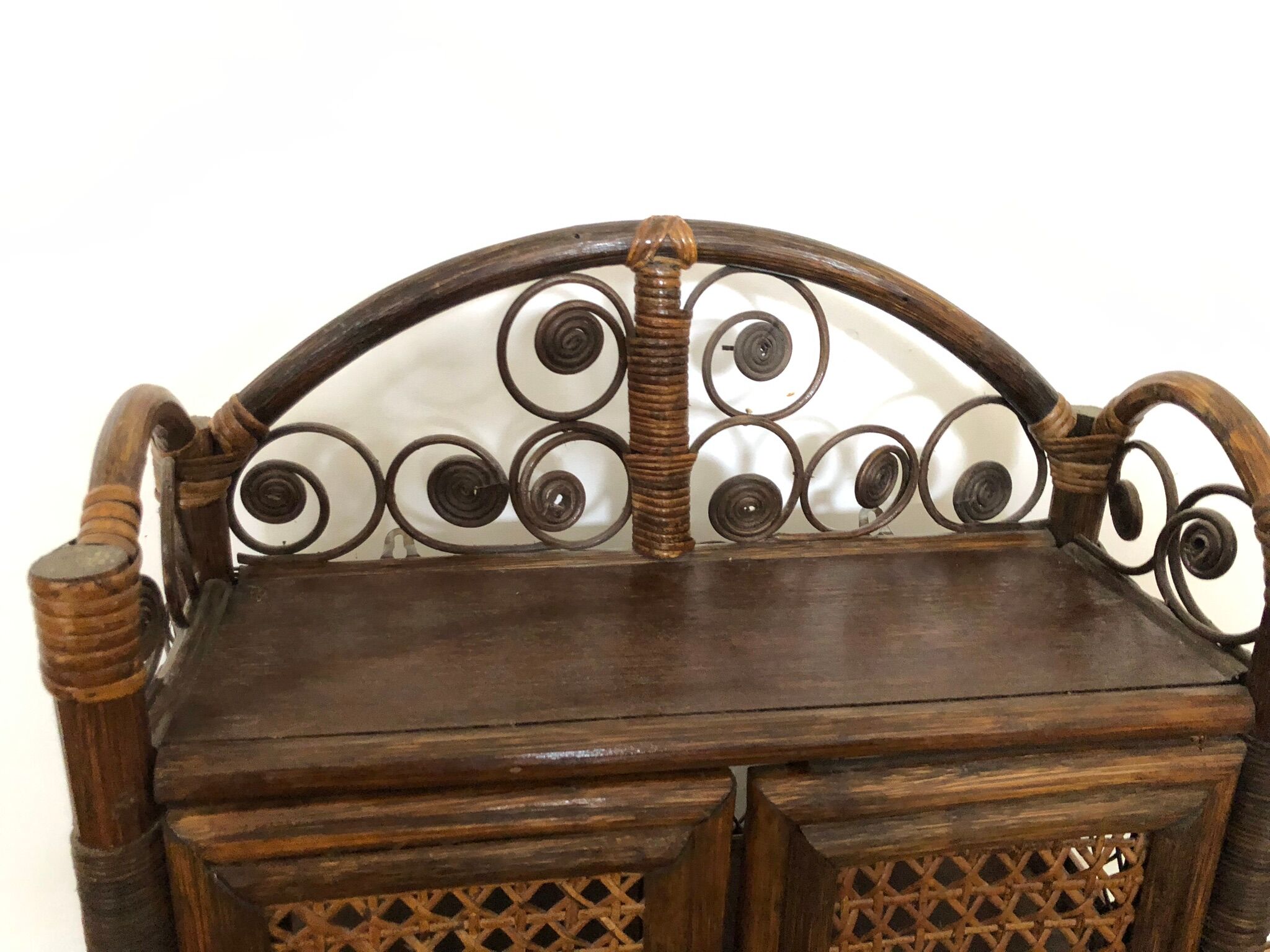 Vintage rattan shelf