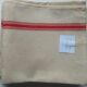 Set of 6 old tea towels metis color ecru red stripes