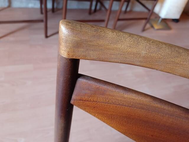 4 chaises Mcintosh teck et tissus velours vintage 1960