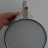 Old enema pot in enamelled sheet metal - Wall fountain Broc Graduated pot white enamel 50s